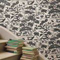 Heron & Lotus Flower Black-White Signature II Wallpaper by GP & J Baker