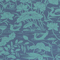 Heron & Lotus Flower Teal-Blue Signature II Wallpaper by GP & J Baker