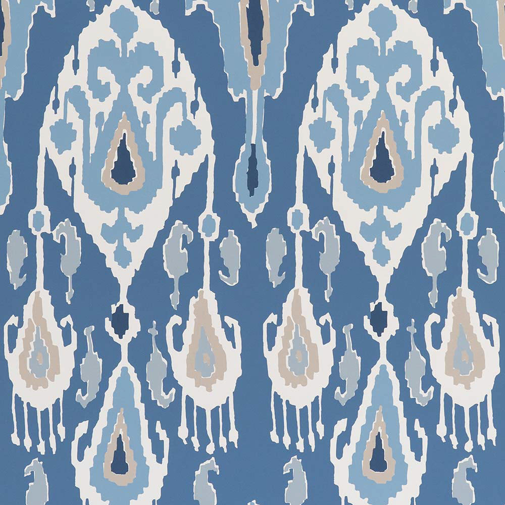 BW45090-2 Ikat Bokhara Indigo Signature II Wallpaper by GP & J Baker