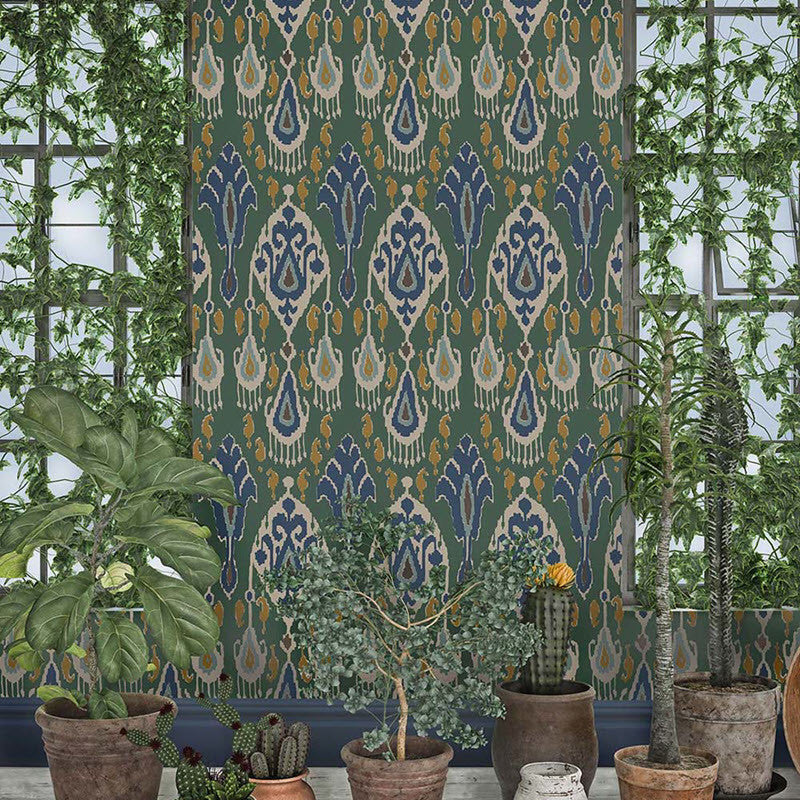 BW45090-3 Ikat Bokhara Emerald Signature II Wallpaper by GP & J Baker