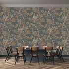 BW45091-2 Hydrangea Bird Charcoal-Sienna Signature II Wallpaper by GP & J Baker