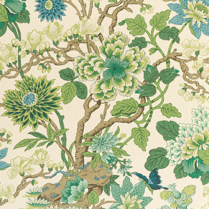 BW45092-2 Magnolia Emerald-Teal Signature II Wallpaper by GP & J Baker