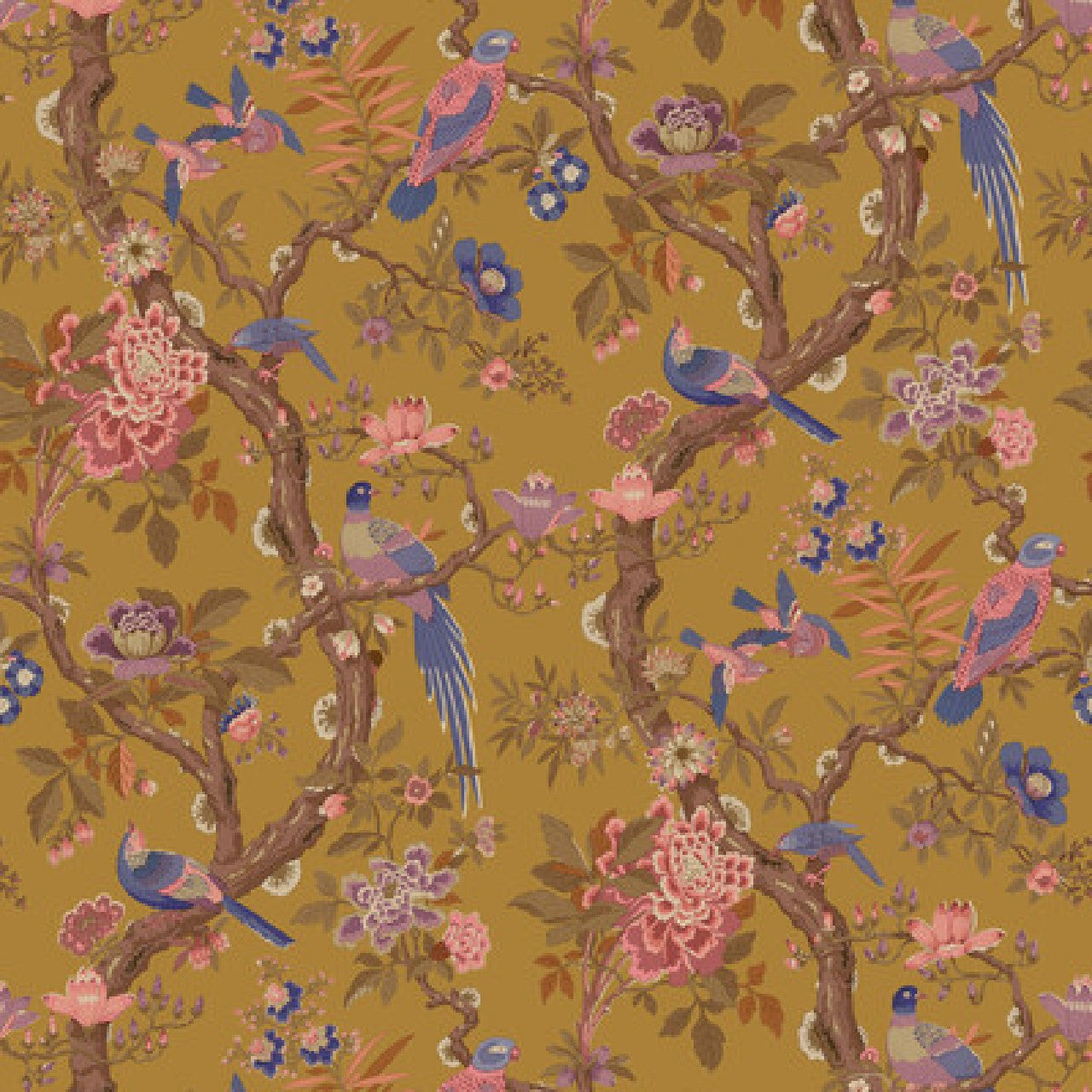 BW45094/7 Eltham Ashmore Ochre Wallpaper By GP & J Baker