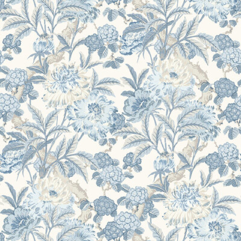 BW45095/1 Summer Peony Ashmore Blue Wallpaper By GP & J Baker
