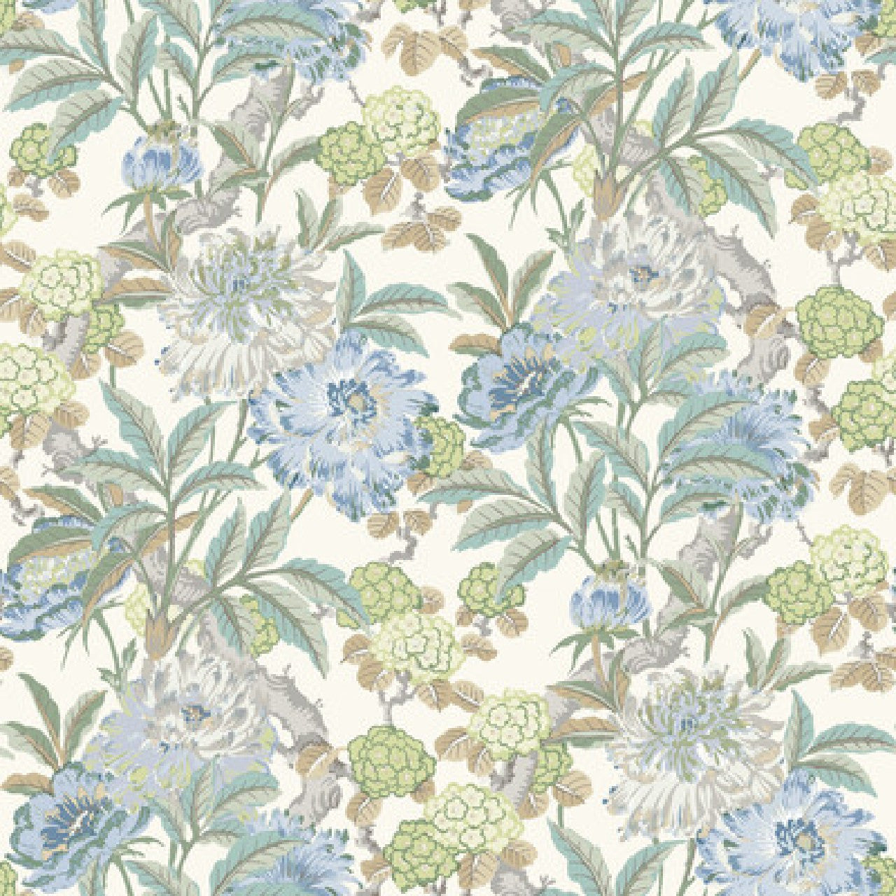 BW45095/4 Summer Peony Ashmore Aqua Wallpaper By GP & J Baker