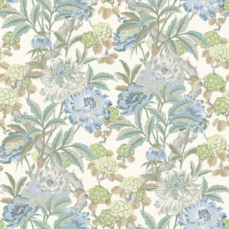 BW45095/4 Summer Peony Ashmore Aqua Wallpaper By GP & J Baker