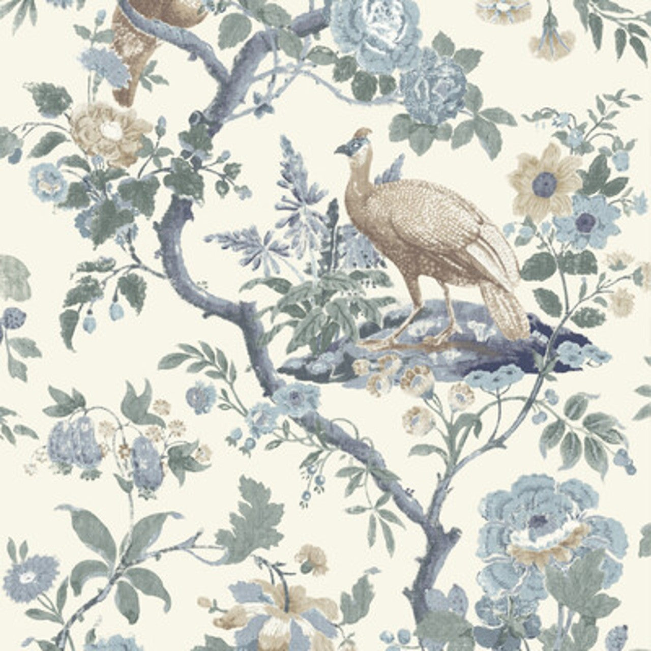 BW45096/1 Broughton Rose Ashmore Blue Wallpaper By GP & J Baker