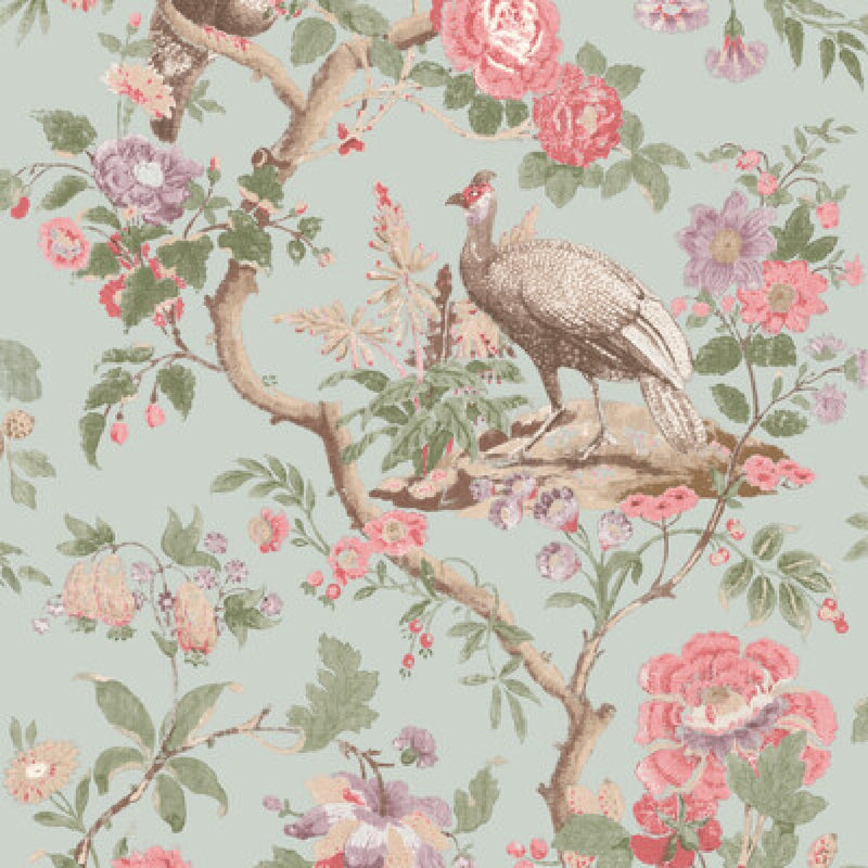 BW45096/4 Broughton Rose Ashmore Aqua Wallpaper By GP & J Baker