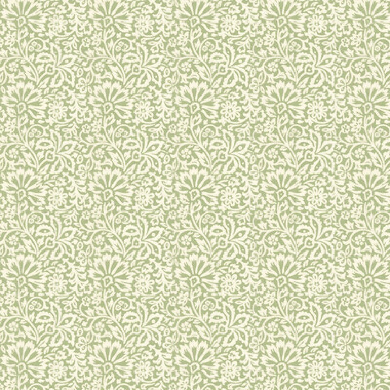 BW45097/3 Flora Ashmore Green Wallpaper By GP & J Baker