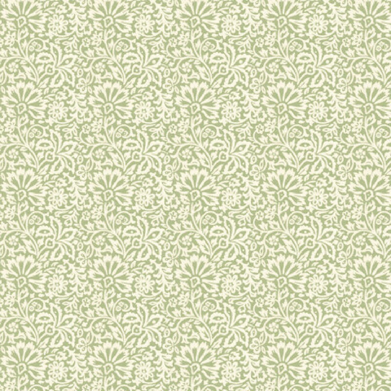 BW45097/3 Flora Ashmore Green Wallpaper By GP & J Baker