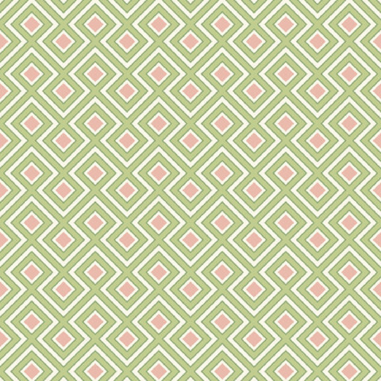 BW45098/2 La Fiorentina Small Ashmore Green/Blush Wallpaper By GP & J Baker