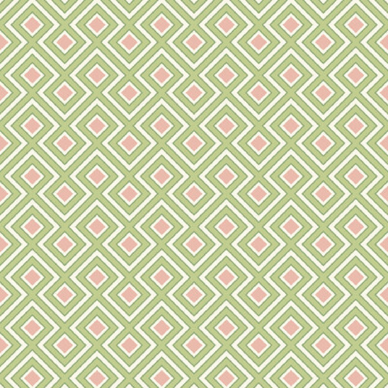 BW45098/2 La Fiorentina Small Ashmore Green/Blush Wallpaper By GP & J Baker