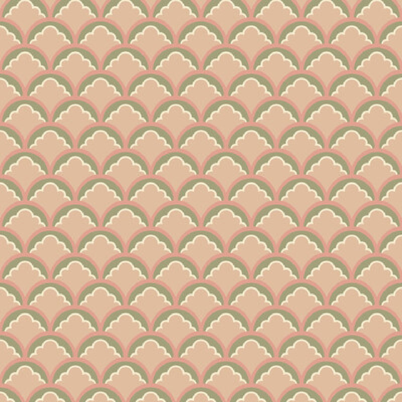 BW45099/2 Mount Temple Small Ashmore Blush/Green Wallpaper By GP & J Baker