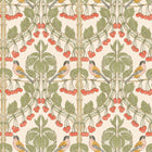 BW45100/1 Birds & Cherries Original Brantwood Red and Green Wallpaper By GP & J Baker