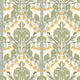 Birds & Cherries Original Brantwood Aqua Wallpaper By GP & J Baker