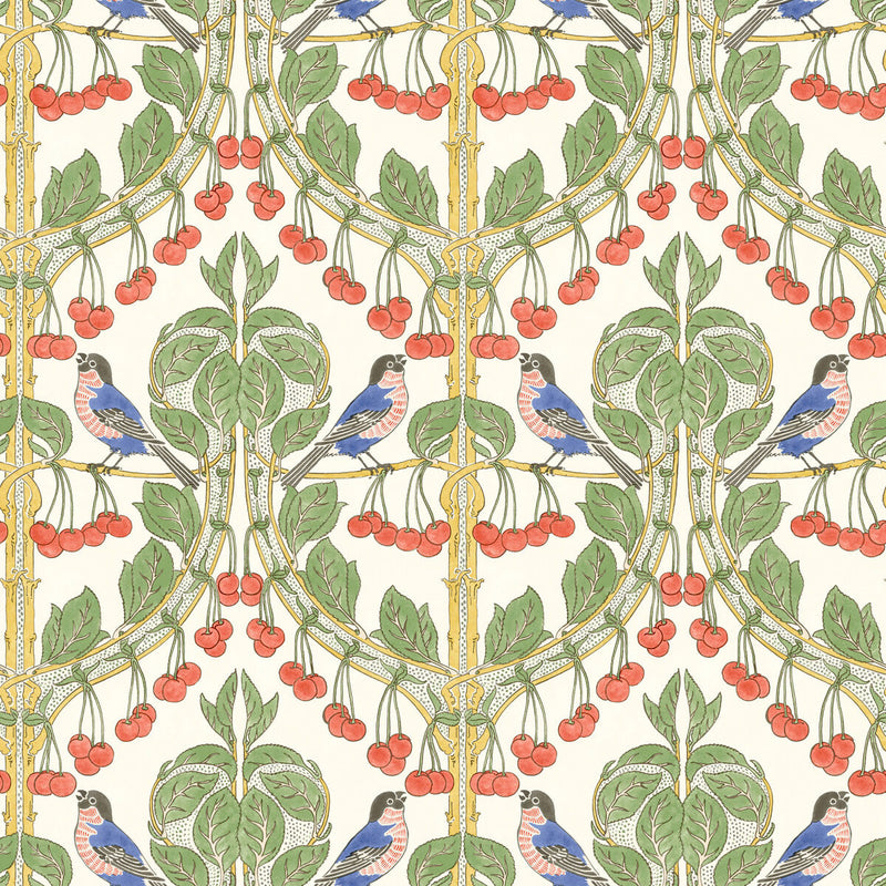 BW45100/4 Birds & Cherries Original Brantwood Multi Wallpaper By GP & J Baker
