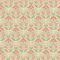 Iris Meadow Original Brantwood Pink and Green Wallpaper By GP & J Baker