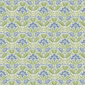 Iris Meadow Original Brantwood Blue and Green Wallpaper By GP & J Baker