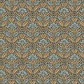 Iris Meadow Original Brantwood Aqua and Ochre Wallpaper By GP & J Baker