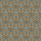 BW45101/6 Iris Meadow Original Brantwood Aqua and Ochre Wallpaper By GP & J Baker