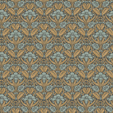 BW45101/6 Iris Meadow Original Brantwood Aqua and Ochre Wallpaper By GP & J Baker