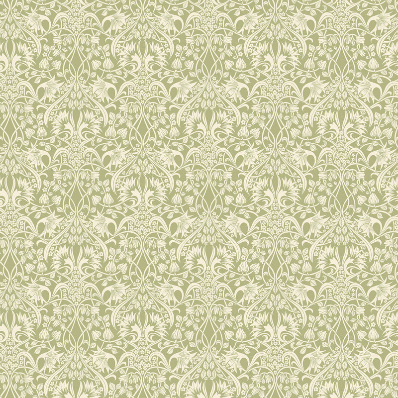 BW45102/1 Fritillerie Original Brantwood Green Wallpaper By GP & J Baker