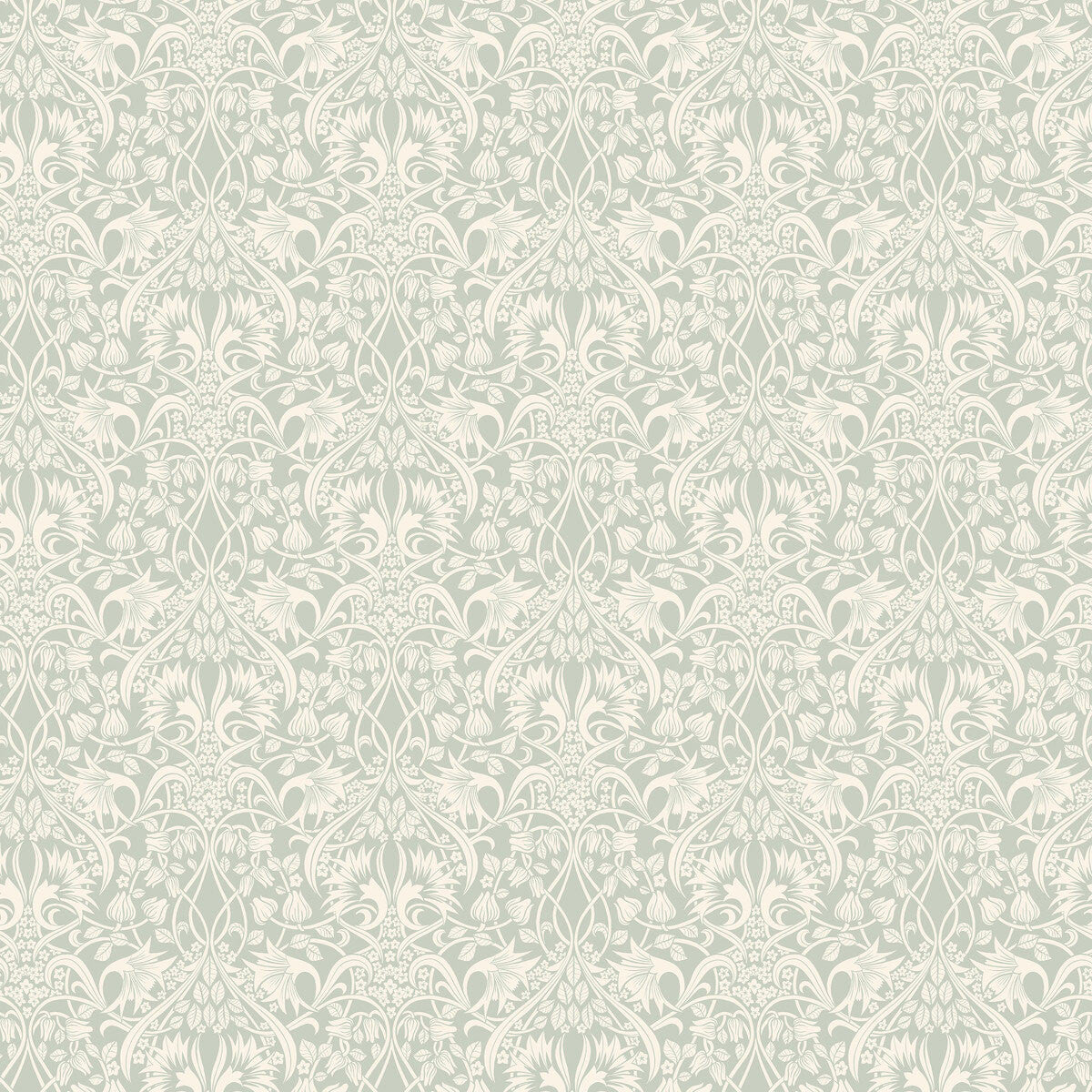 BW45102/3 Fritillerie Original Brantwood Aqua Wallpaper By GP & J Baker