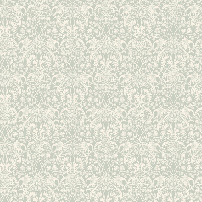BW45102/3 Fritillerie Original Brantwood Aqua Wallpaper By GP & J Baker