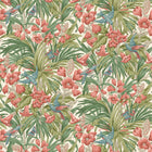 BW45103/1 Trumpet Flowers Original Brantwood Red and Green Wallpaper By GP & J Baker