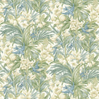 BW45103/2 Trumpet Flowers Original Brantwood Blue and Green Wallpaper By GP & J Baker