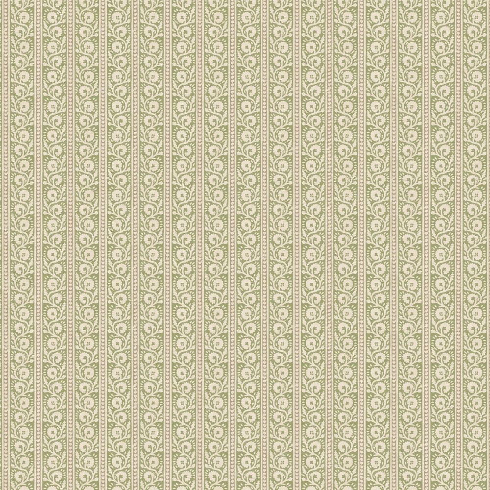 BW45113/1 Bibury House Small Prints Green Wallpaper By GP & J Baker