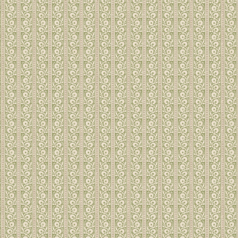 BW45113/1 Bibury House Small Prints Green Wallpaper By GP & J Baker