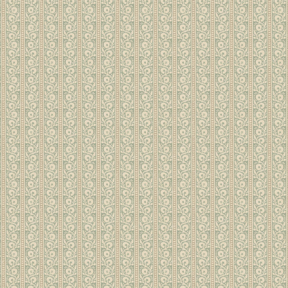 BW45113/2 Bibury House Small Prints Aqua Wallpaper By GP & J Baker