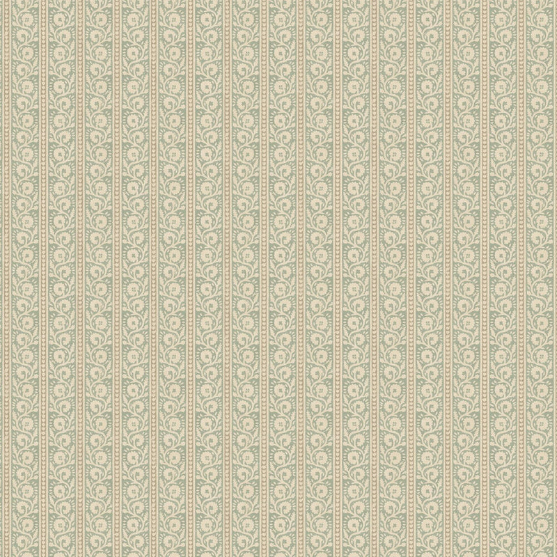 BW45113/2 Bibury House Small Prints Aqua Wallpaper By GP & J Baker