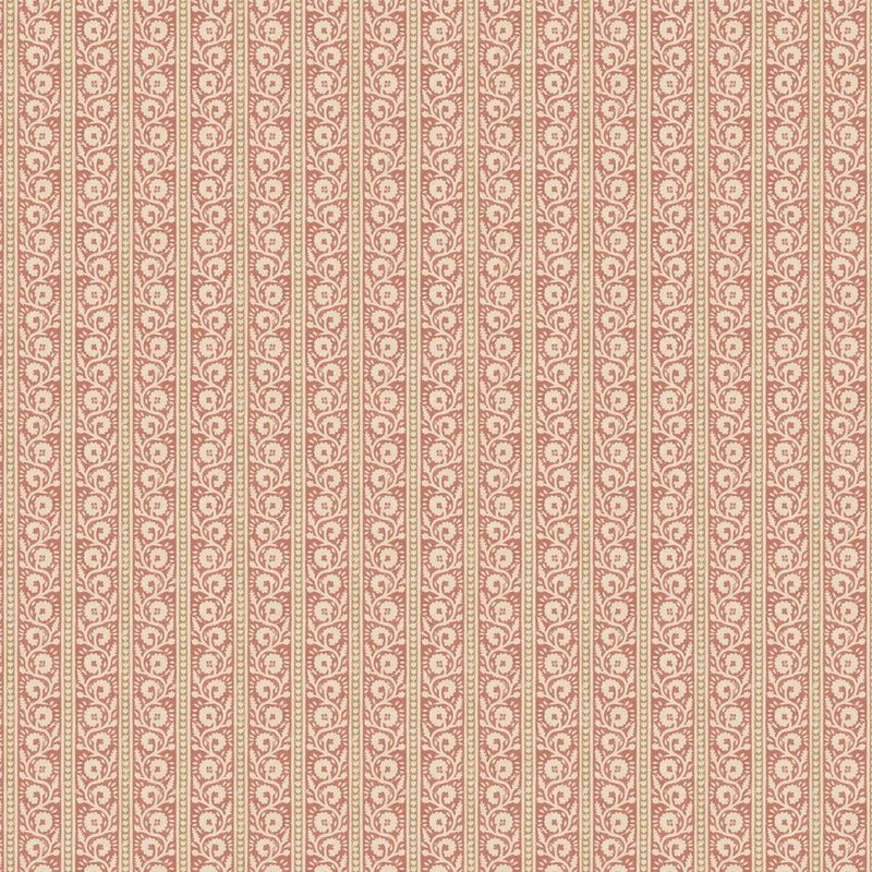 BW45113/3 Bibury House Small Prints Red/Sand Wallpaper By GP & J Baker