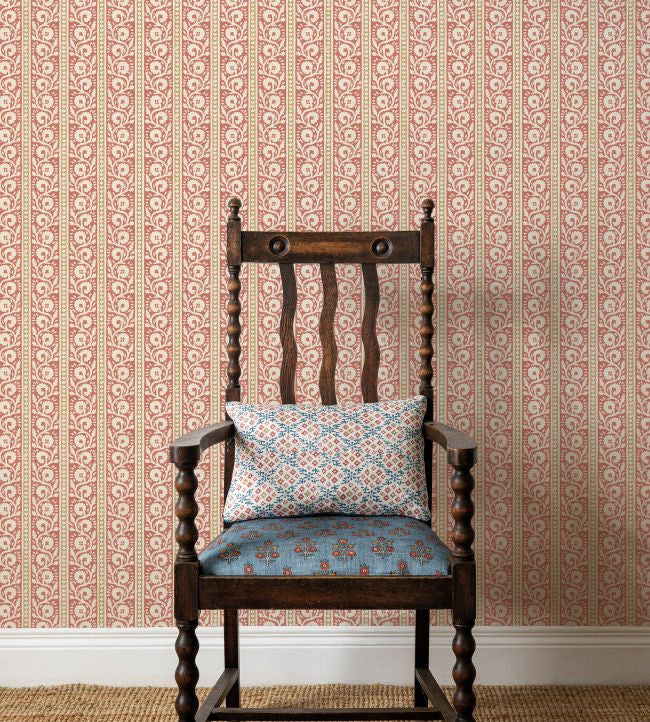 BW45113/3 Bibury House Small Prints Red/Sand Wallpaper By GP & J Baker