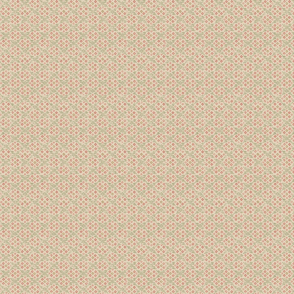 BW45115/3 Grantly House Small Prints Red/Green Wallpaper By GP & J Baker