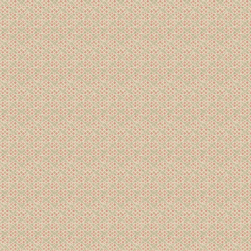 BW45115/3 Grantly House Small Prints Red/Green Wallpaper By GP & J Baker