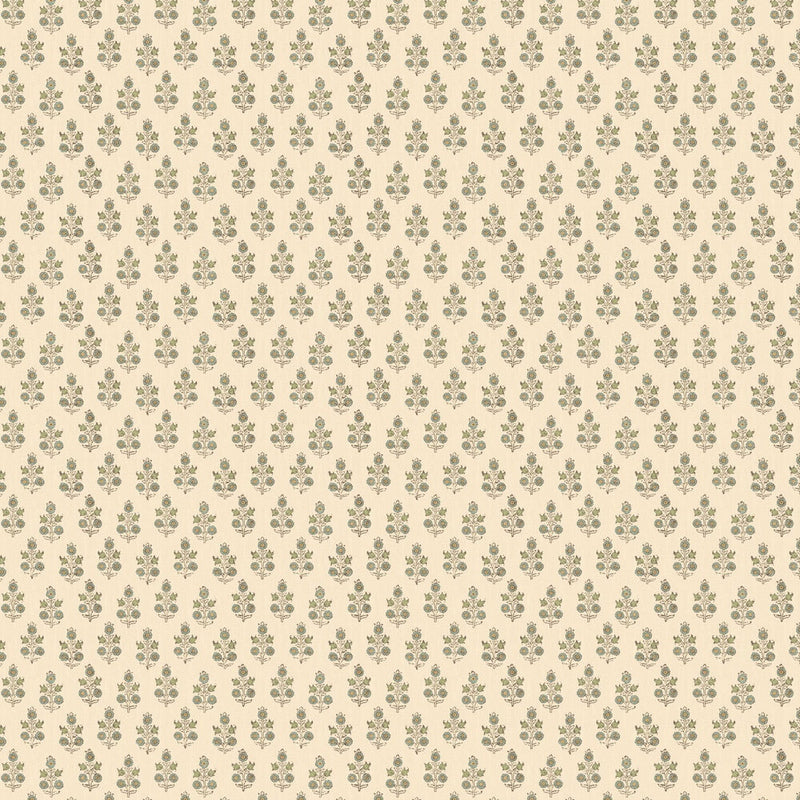 BW45117/2 Poppy Sprig House Small Prints Aqua Wallpaper By GP & J Baker