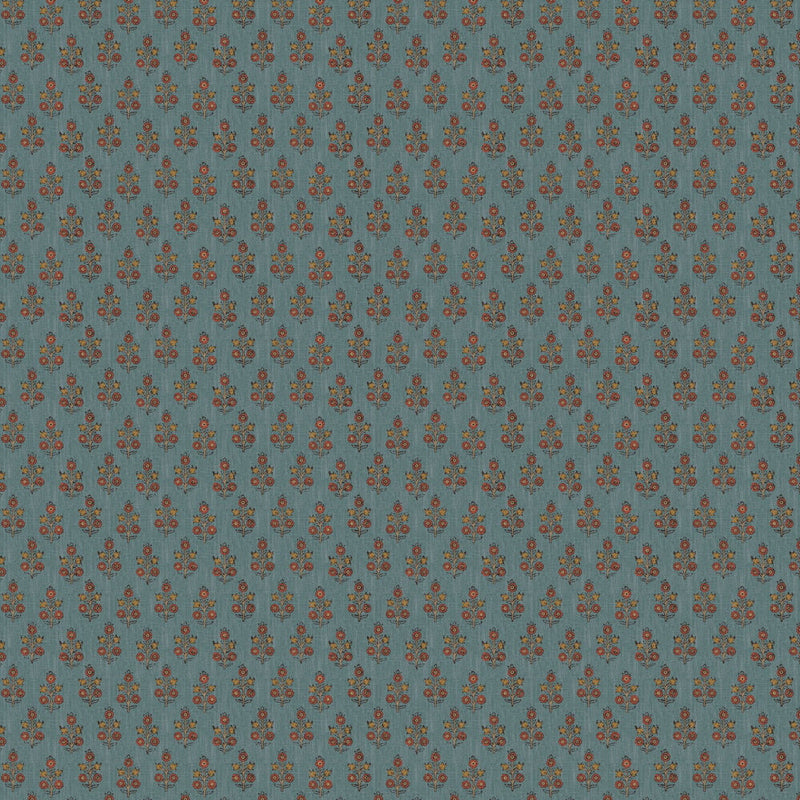 BW45117/8 Poppy Sprig House Small Prints Denim Wallpaper By GP & J Baker