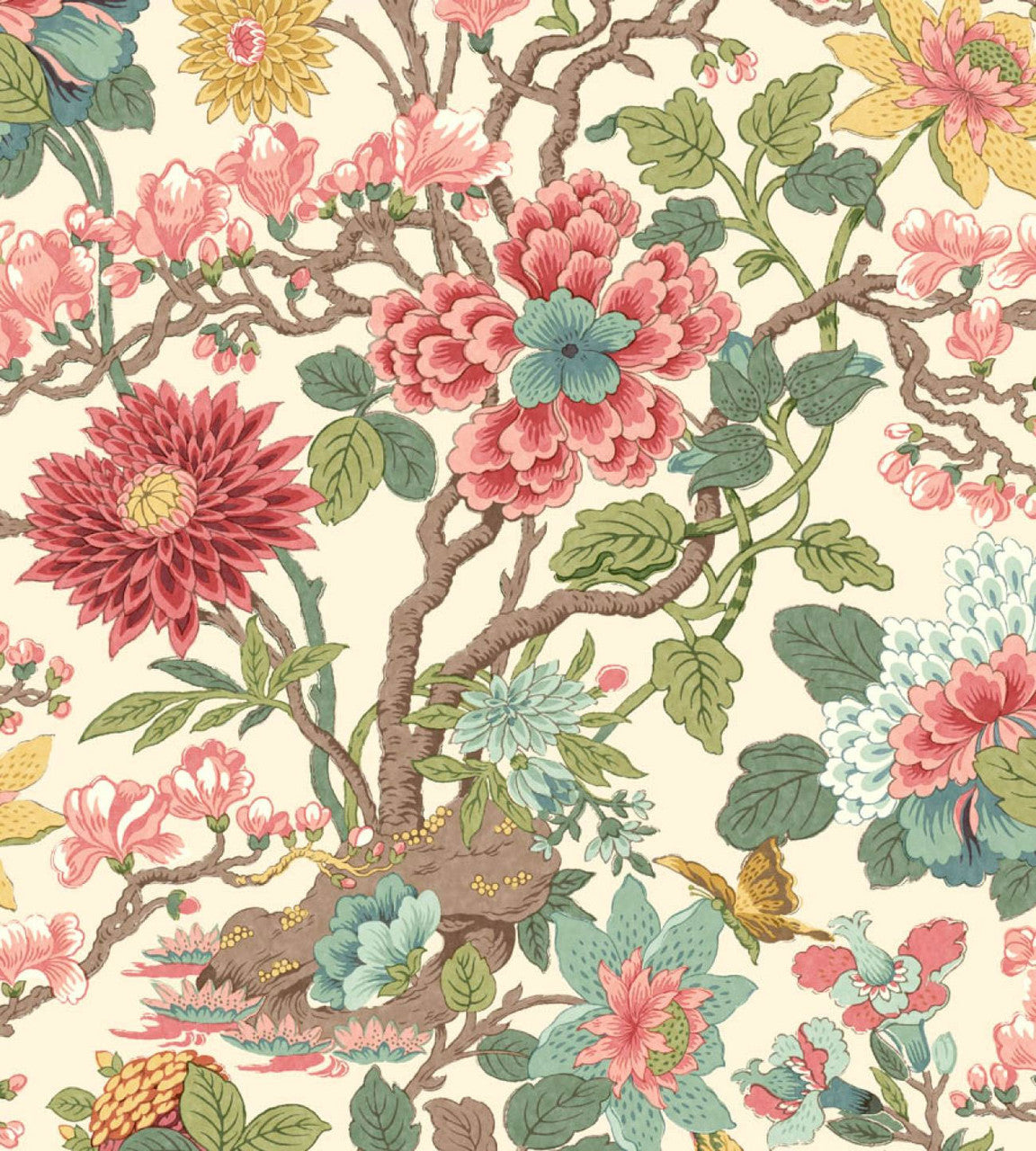 BW45121/6 Little Magnolia Baker Originals Rose Madder Wallpaper By GP & J Baker