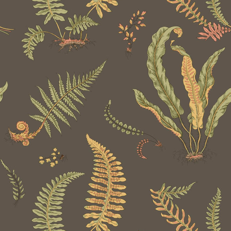 BW45122/5 Ferns Baker Originals Charcoal Wallpaper By GP & J Baker