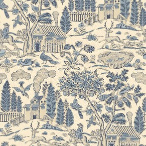 BW45143.2 Home Park Royal Blue Royal Court Wallpaper by GP&J Baker