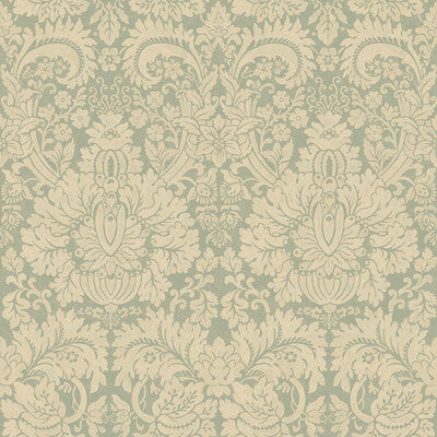 BW45146.2 Queen's Damask Aquamarine Royal Court Wallpaper by GP&J Baker