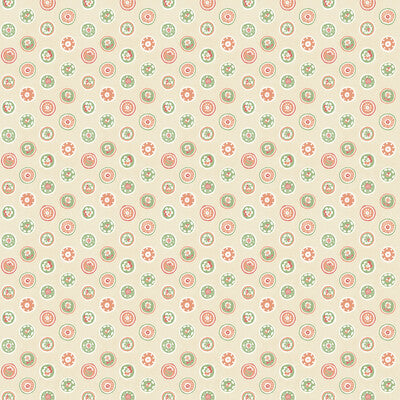 BW45147.3 Court Buttons Pink Green Royal Court Wallpaper by GP&J Baker