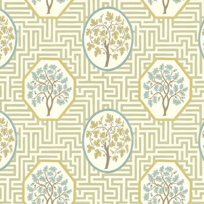 BW45148.3 Royal Maze Sage Royal Court Wallpaper by GP&J Baker