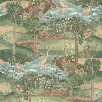 BW45151.1 Palace Tapestry Green Royal Court Wallpaper by GP&J Baker