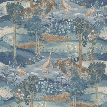 BW45151.2 Palace Tapestry Blue Royal Court Wallpaper by GP&J Baker