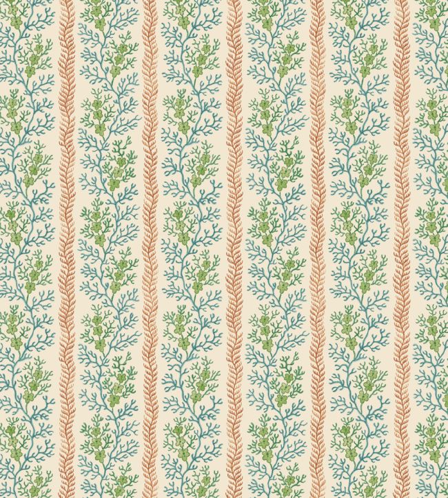 BW45158/2 Symington Teal / Red Wallpaper by GP & J Baker