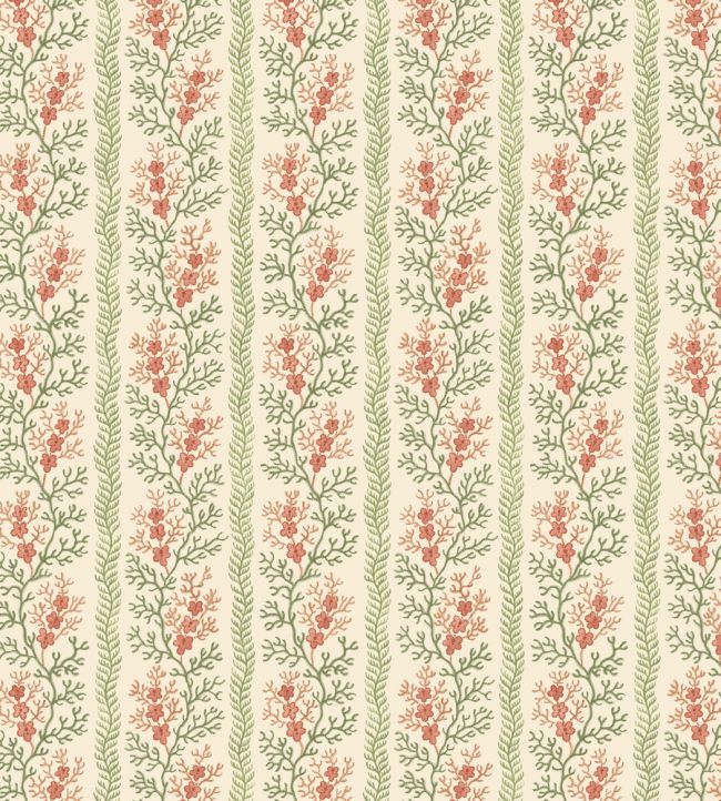 BW45158/5 Symington Green / Red Wallpaper by GP & J Baker